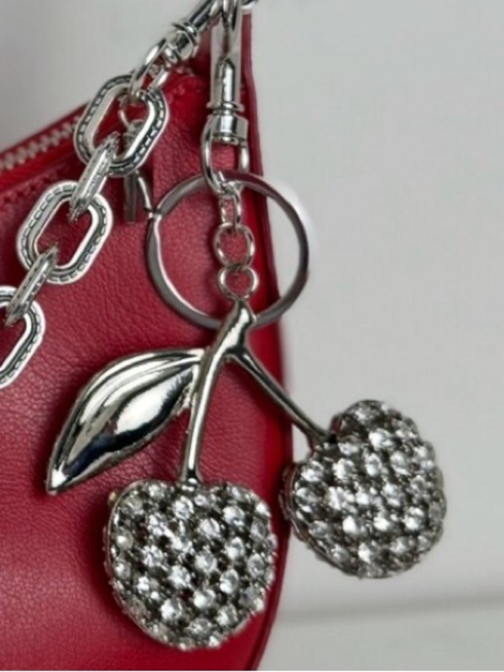 Cherry Crystal bag/purse Charm keychain - Picture 3 of 5